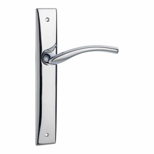 polished chrome lever handle on backplate mandelli