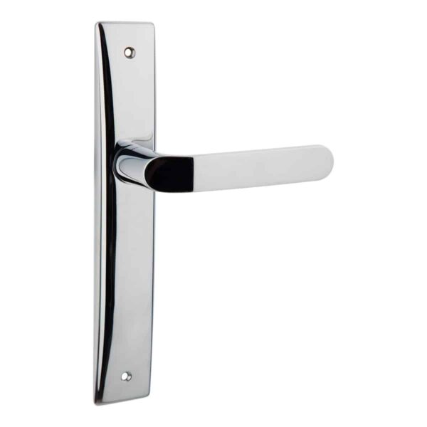 polished chrome lever handle on backplate mandelli