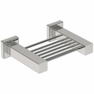 polished stainless steel square soap basket handles inc