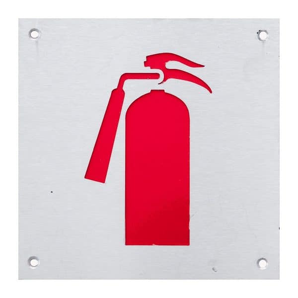 natural anodised red fire extinguisher sign handles inc