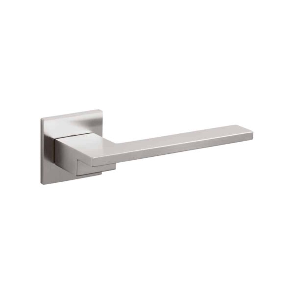 brushed stainless steel lever handle on square rorse handles inc