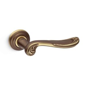 bronze lever handle on round rose mandelli