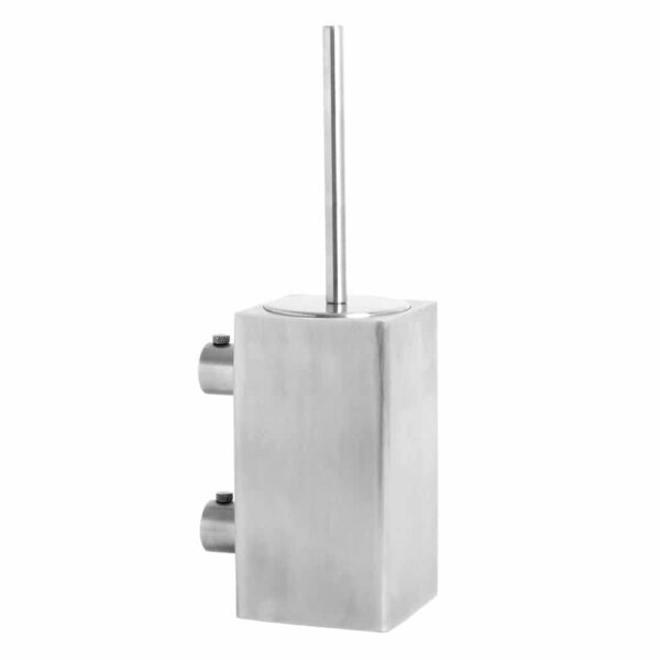 Brushed stainless steel wall mounted square toilet brush Handles Inc
