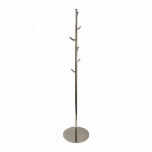 Polished stainless steel coat and hat stand Handles Inc