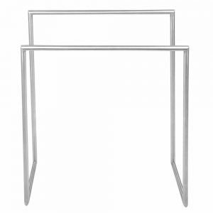 Brushed stainless steel freestanding double towel rail Handles Inc