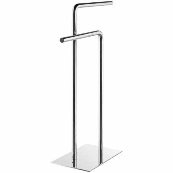Polished stainless steel two arm freestanding towel rail Handles Inc