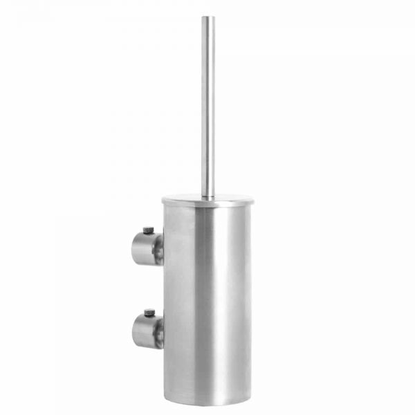 Brushed stainless steel round wall mounted toilet brush Handles Inc