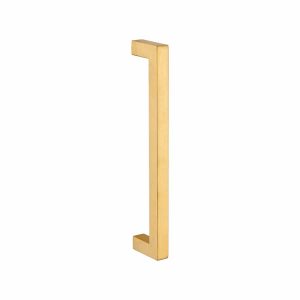 satin brass cupboard square mitred handle handles inc