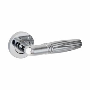 polished chrome lever handle on round rose handles inc
