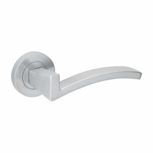 satin chrome lever handle on square rose handles inc