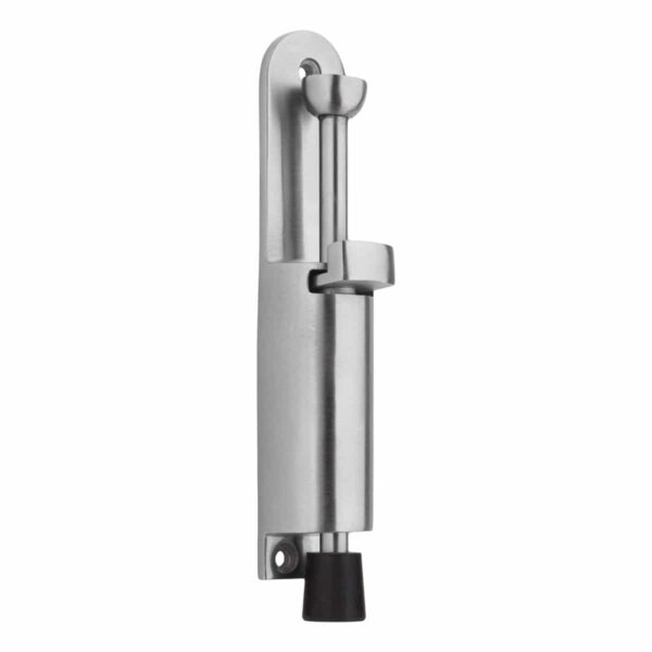 brushed stainless steel foot operated doorstop handles inc